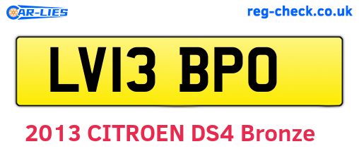 LV13BPO are the vehicle registration plates.