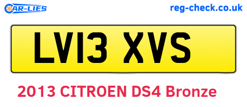 LV13XVS are the vehicle registration plates.