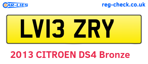 LV13ZRY are the vehicle registration plates.