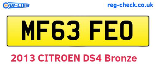 MF63FEO are the vehicle registration plates.