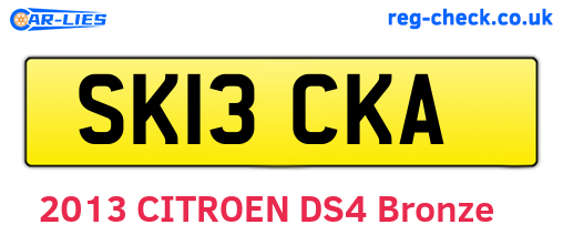 SK13CKA are the vehicle registration plates.