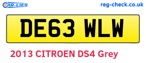 DE63WLW are the vehicle registration plates.