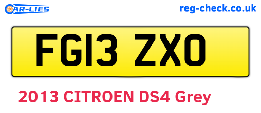 FG13ZXO are the vehicle registration plates.