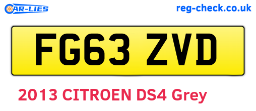 FG63ZVD are the vehicle registration plates.
