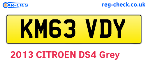 KM63VDY are the vehicle registration plates.