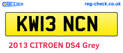 KW13NCN are the vehicle registration plates.