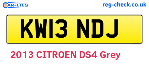 KW13NDJ are the vehicle registration plates.