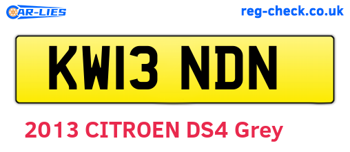 KW13NDN are the vehicle registration plates.