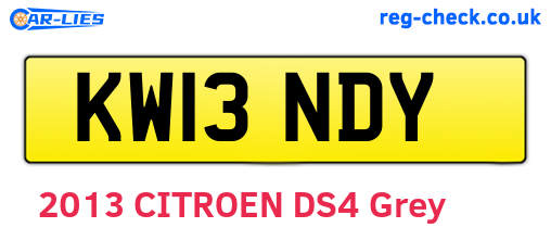KW13NDY are the vehicle registration plates.