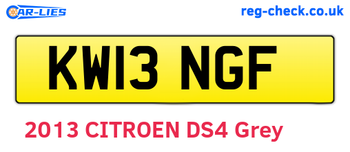KW13NGF are the vehicle registration plates.