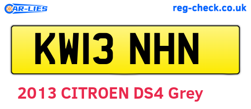 KW13NHN are the vehicle registration plates.