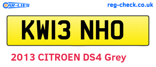 KW13NHO are the vehicle registration plates.