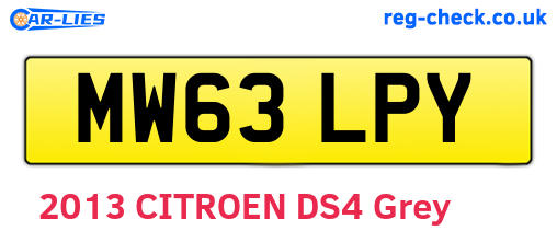 MW63LPY are the vehicle registration plates.