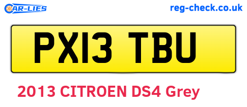 PX13TBU are the vehicle registration plates.