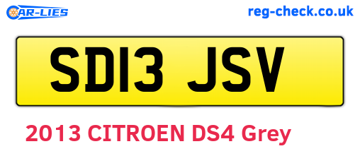 SD13JSV are the vehicle registration plates.