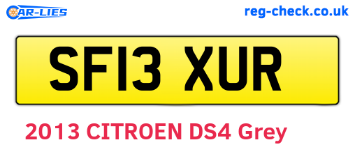 SF13XUR are the vehicle registration plates.