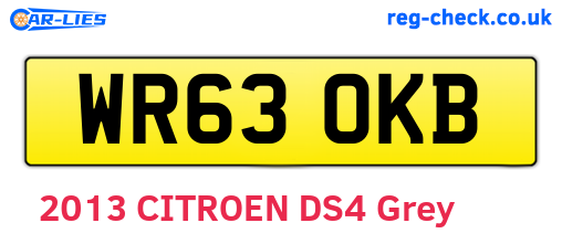 WR63OKB are the vehicle registration plates.