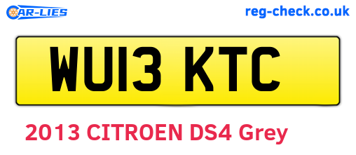 WU13KTC are the vehicle registration plates.