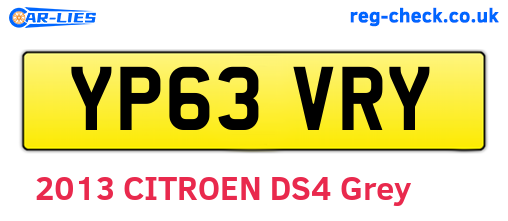 YP63VRY are the vehicle registration plates.