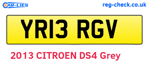 YR13RGV are the vehicle registration plates.