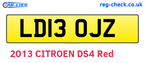 LD13OJZ are the vehicle registration plates.
