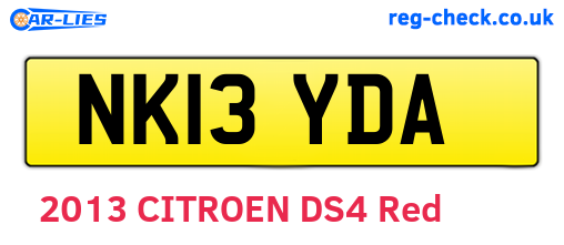 NK13YDA are the vehicle registration plates.