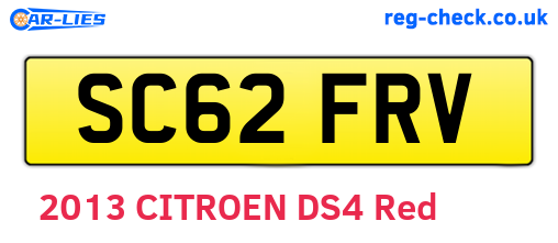 SC62FRV are the vehicle registration plates.