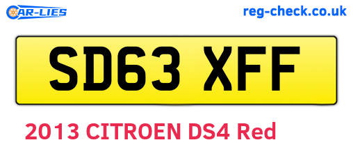 SD63XFF are the vehicle registration plates.