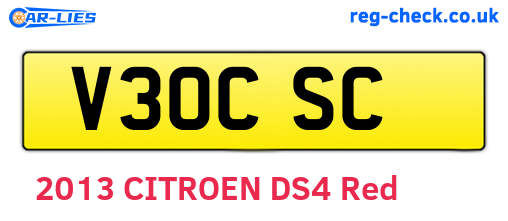 V30CSC are the vehicle registration plates.