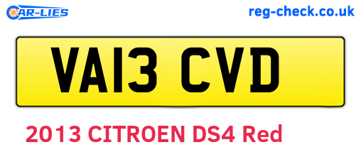 VA13CVD are the vehicle registration plates.