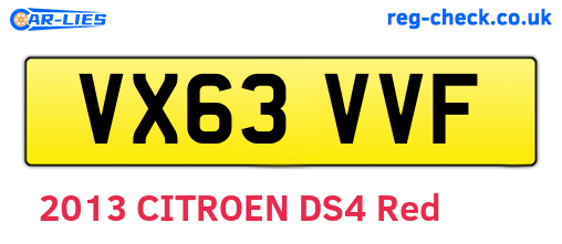VX63VVF are the vehicle registration plates.