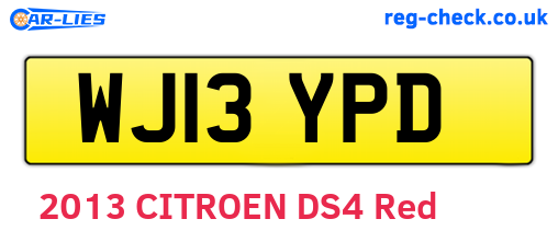 WJ13YPD are the vehicle registration plates.