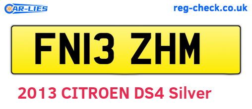 FN13ZHM are the vehicle registration plates.