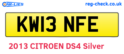 KW13NFE are the vehicle registration plates.