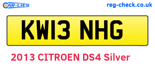 KW13NHG are the vehicle registration plates.