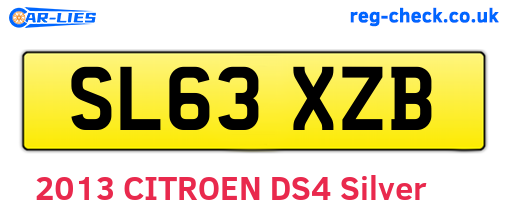 SL63XZB are the vehicle registration plates.