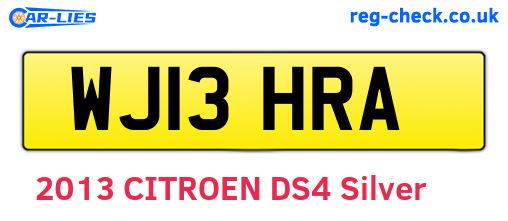 WJ13HRA are the vehicle registration plates.