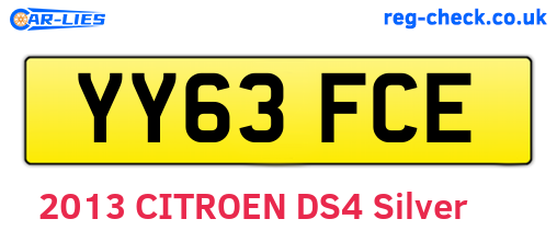 YY63FCE are the vehicle registration plates.