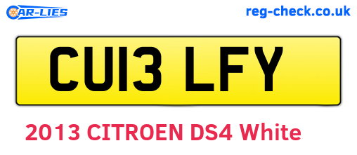 CU13LFY are the vehicle registration plates.