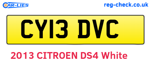 CY13DVC are the vehicle registration plates.