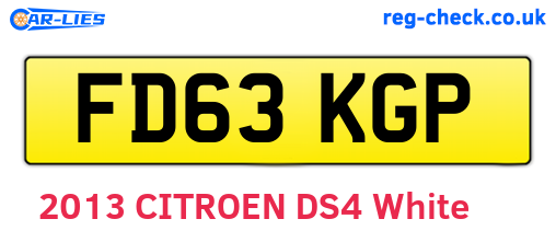 FD63KGP are the vehicle registration plates.