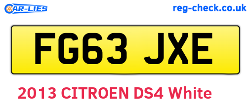 FG63JXE are the vehicle registration plates.