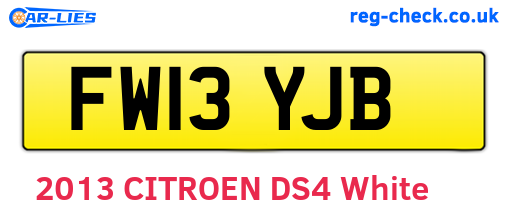 FW13YJB are the vehicle registration plates.