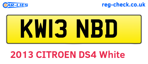 KW13NBD are the vehicle registration plates.