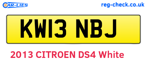 KW13NBJ are the vehicle registration plates.