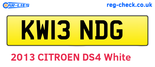 KW13NDG are the vehicle registration plates.