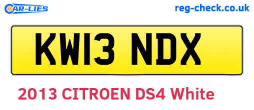 KW13NDX are the vehicle registration plates.