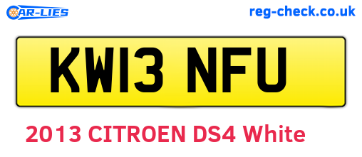 KW13NFU are the vehicle registration plates.