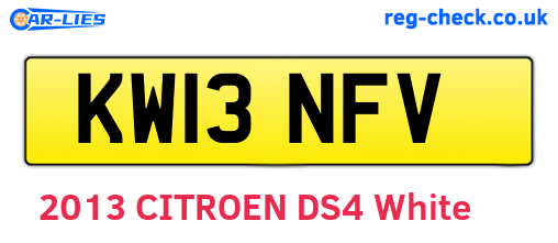 KW13NFV are the vehicle registration plates.
