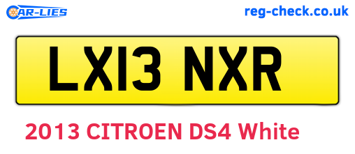 LX13NXR are the vehicle registration plates.